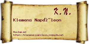Klemens Napóleon névjegykártya